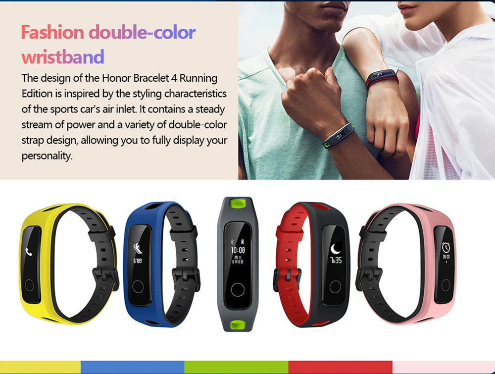 Huawei Honor Band 4 Беговая версия обуви-пряжка ударный фитнес-трекер версия Smart 50 м водонепроницаемый монитор сна