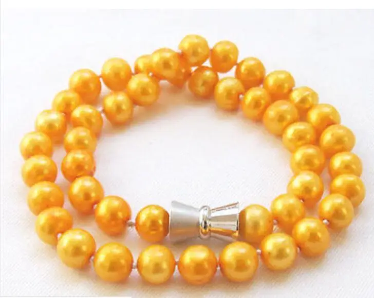 Ожерелье с пресноводным жемчугом повседневное натуральное золото 18 дюймов 36