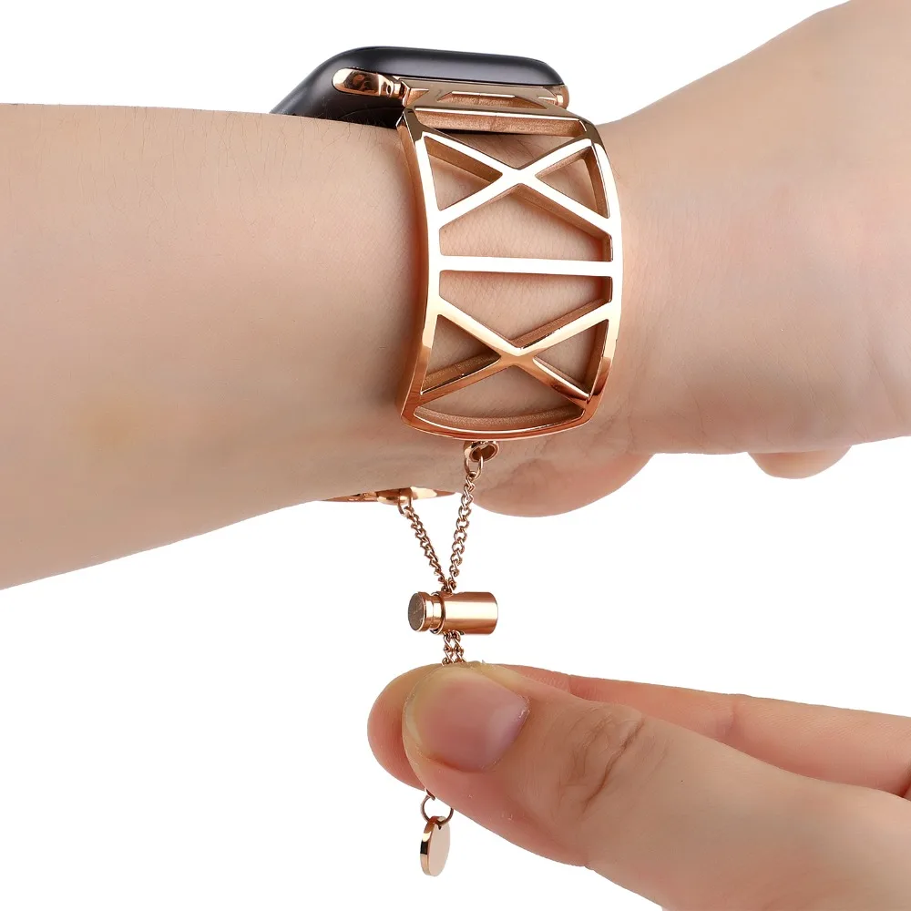 Модный браслет из нержавеющей стали для Apple Watch группы серии 4 44 мм 40 сменный