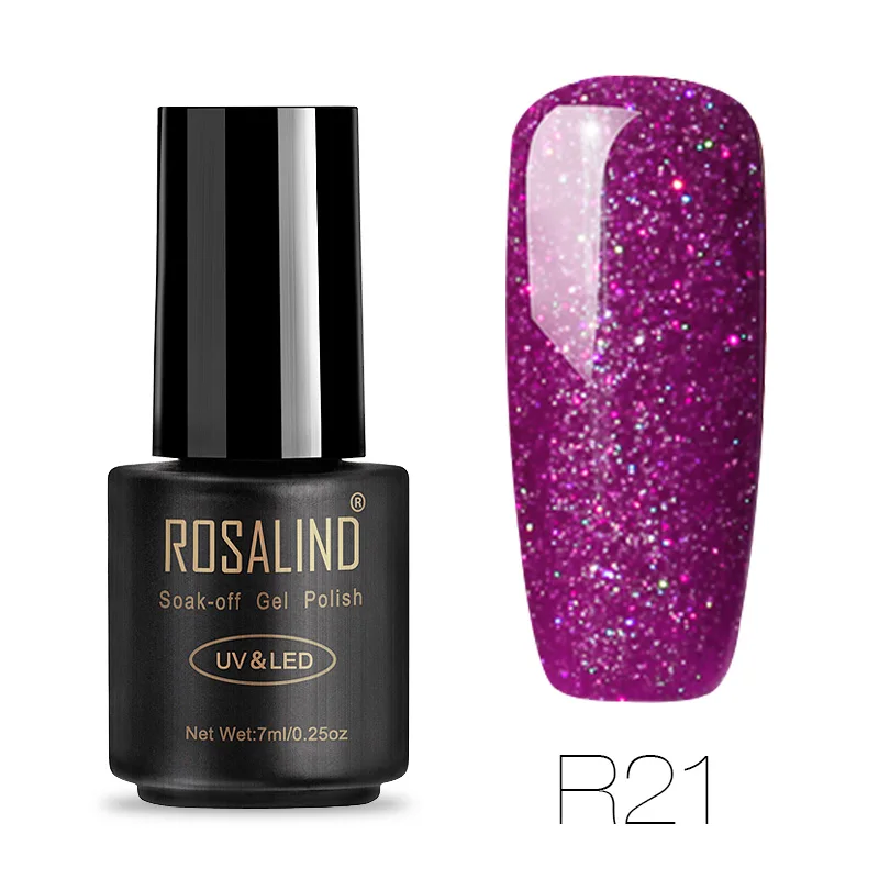 R21 Гель-лак ROSALIND, 7 мл, Радужный цвет, Гель-лак для дизайна ногтей, Полупостоянный УФ светодиодный лак для ногтей, гель для маникюра - Цвет: R21