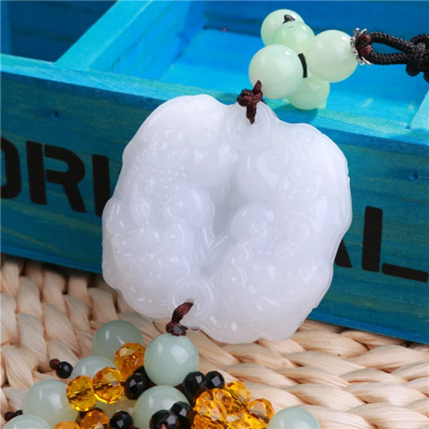 Подвеска для автомобиля имитация белого нефрита подвесные украшения двойные в