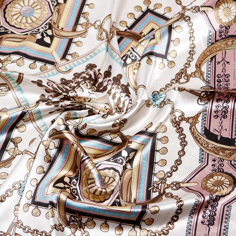 Женский шелковый шарф шелковая шаль с цветочным принтом 90x90 см|fashion silk scarf|silk fashion