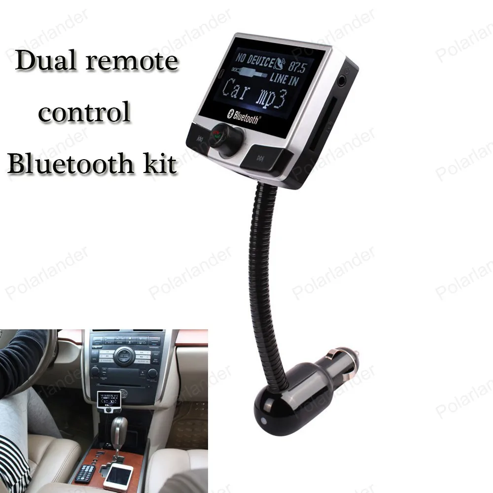 

2.4 inches Bluetooth Car Kit mini car-styling Bluetooth V1.2 built-in FM support SD / USB support A2DP Dual remote control