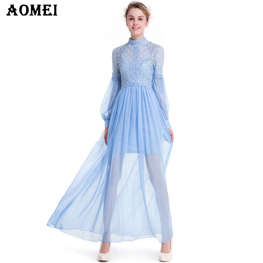 Весна 2020 Новое поступление длинное шифоновое платье для девочек с кружевами в