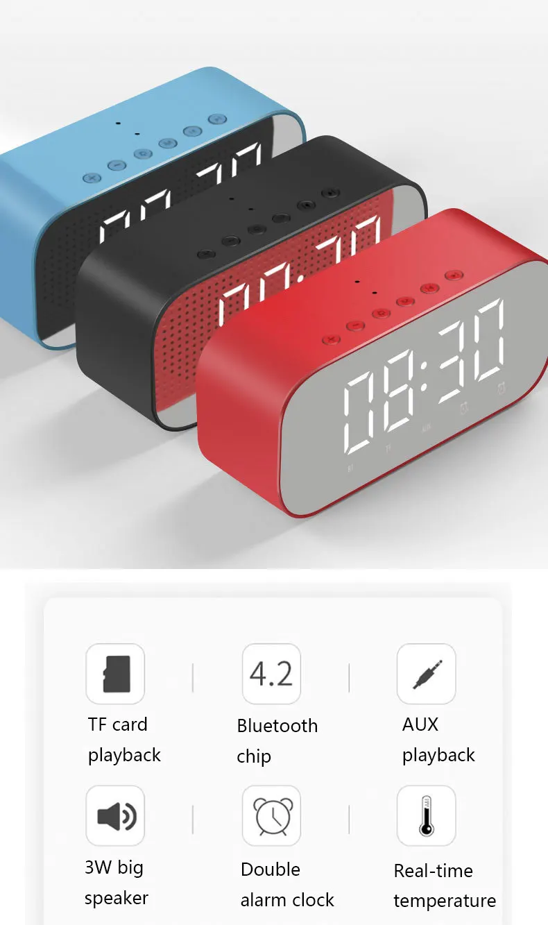 YAyusi bluetooth-динамик для душа Мини Портативные Компьютерные колонки с будильником дисплей спальня динамик