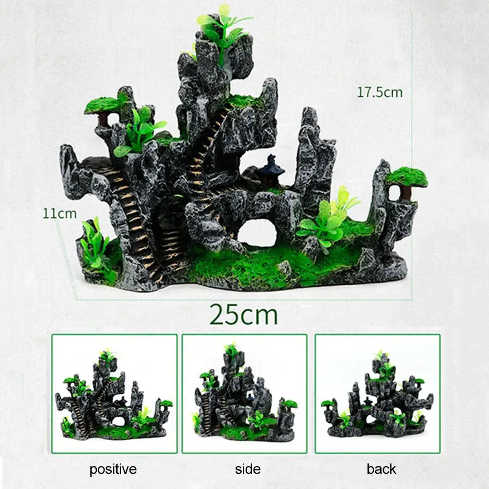 Аквариум Смола Rockery экологически чистый камень трава орнамент аквариум Имитация