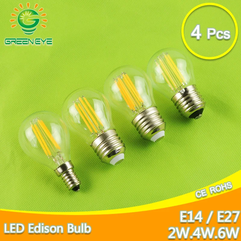 Светодиодная лампа E27 E14 2 Вт 4 6 G45 cob led 220 в e27 шт./лот светодиодная стеклянная