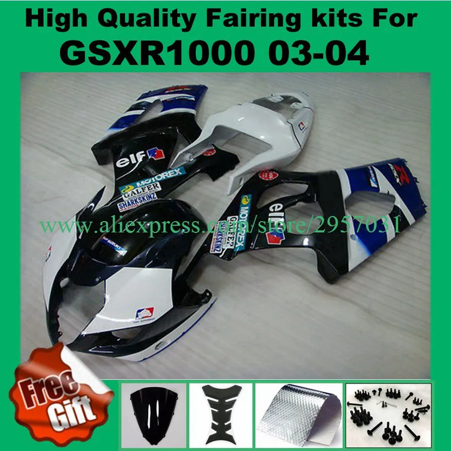 

100%Fit Injection fairings for SUZUKI K3 K4 GSXR1000 2003 2004 GSX-R1000 GSXR 1000 03 04 fairing kits #4331-7