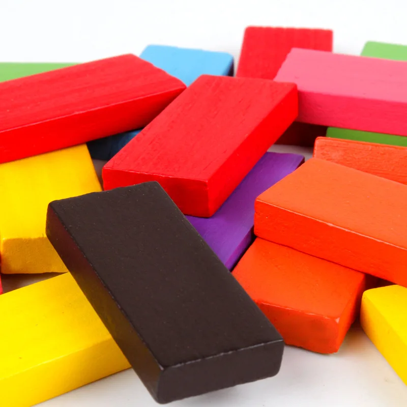 120Pcs/set Domino Toys Children Wooden Colored Blocks Kits Early Learning Dominoes Games Educational | Игрушки и хобби