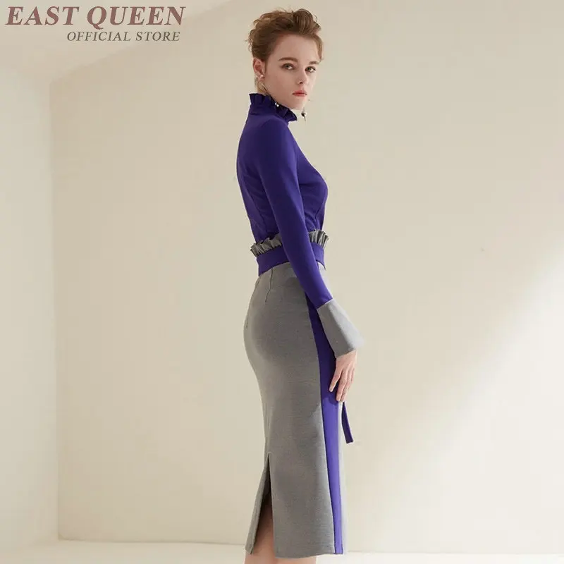 2018 осеннее женское платье свитер Элегантная туника облегающее лоскутное с