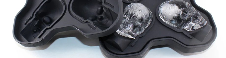 DIY Ice Cube Плесень площадь Форма силиконовая для льда Фруктового мороженого Кухня бар питьевой кости черепа подарок на Хэллоуин