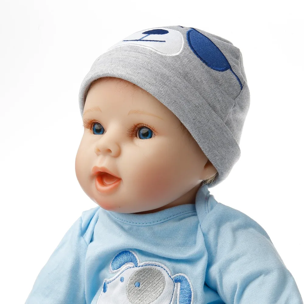 Силиконовые куклы SanyDoll baby reborn Реалистичная кукла babies для детей 22 дюйма 55 см синяя