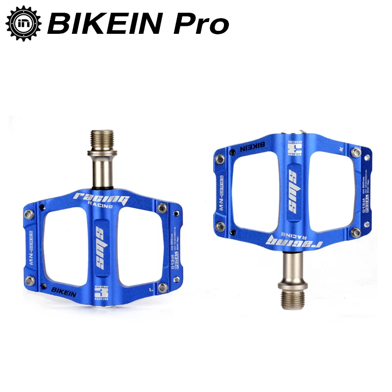 BIKEIN, ультралегкие педали для шоссейного велосипеда, горного велосипеда, 275 г, Нескользящие, CNC, алюминиевые, 3 герметичных подшипника, велосипедные, MTB, педаль BMX, 5 цветов - Цвет: Blue