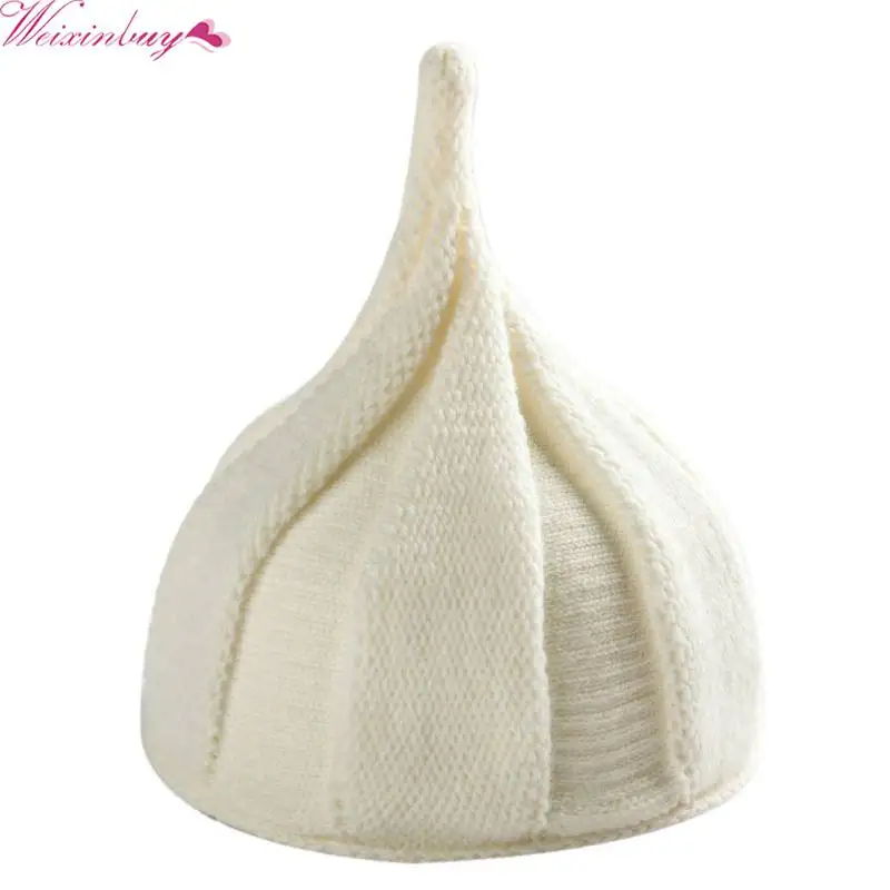 Забавная детская вязаная шапка с острым носком теплая зимняя заостренным для