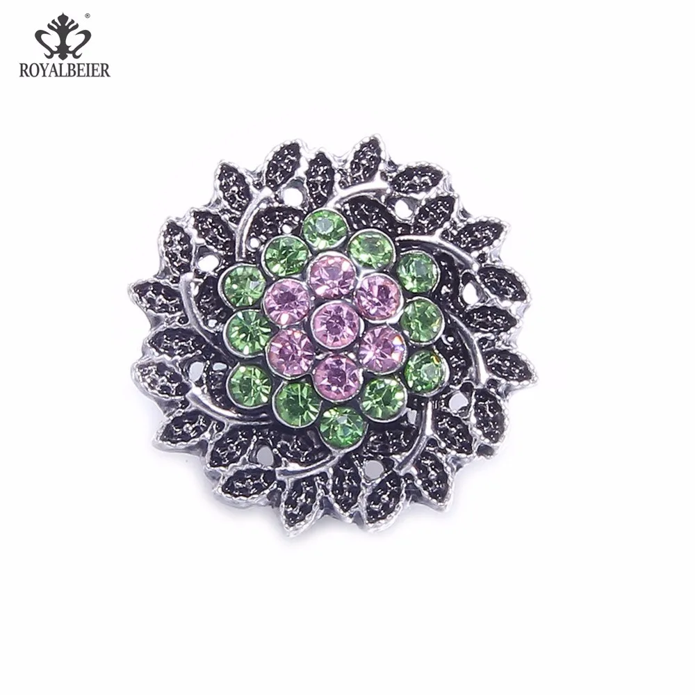 ROYALBEIER 1 шт. микс слон горный хрусталь кристалл металлическая кнопка оснастки