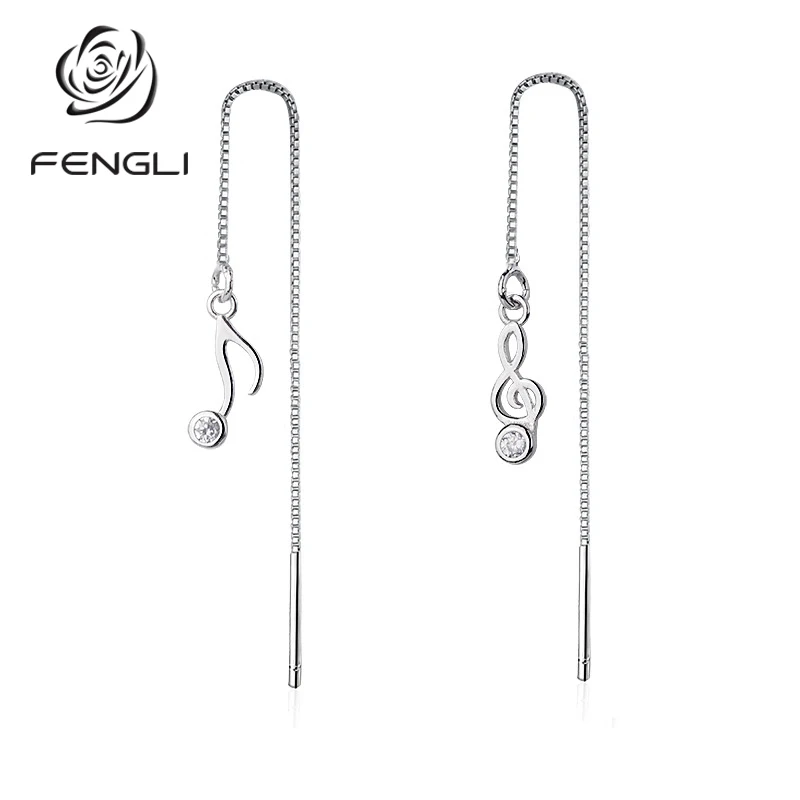 925 Серебряная подвеска в форме ноты для девочек Корейском стиле темперамент