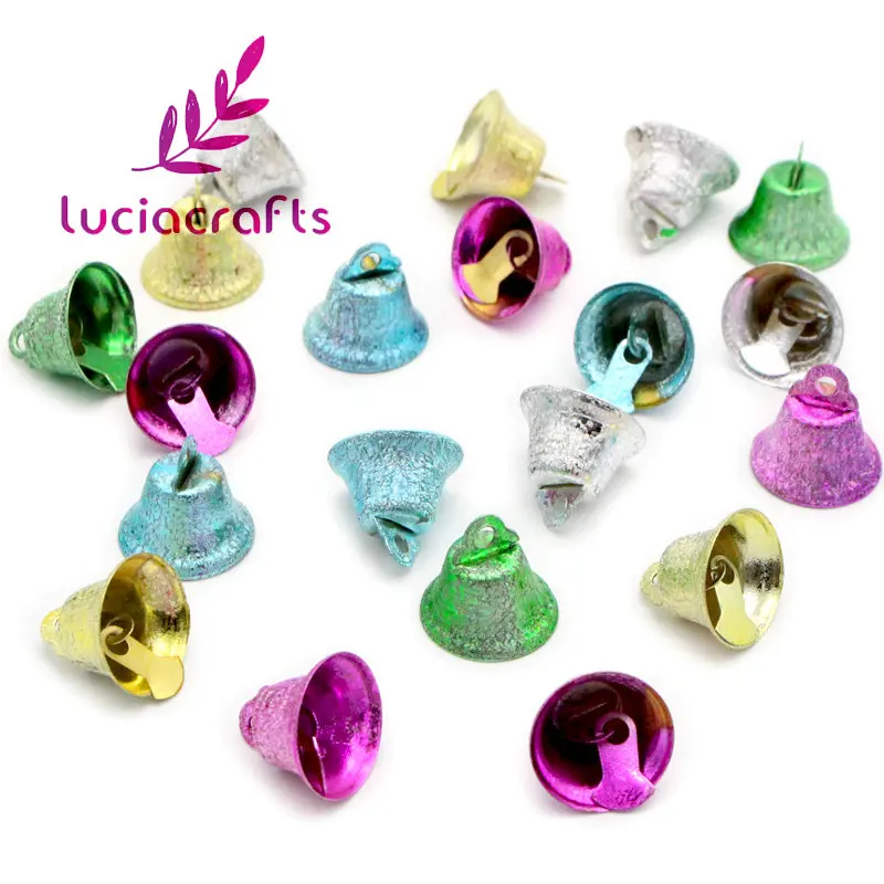 Lucia Craft 12 шт./лот 14*16 мм красочные металлические подвески для колокольчиков колокольчик DIY Рождественский Декор ручной работы аксессуары H0218