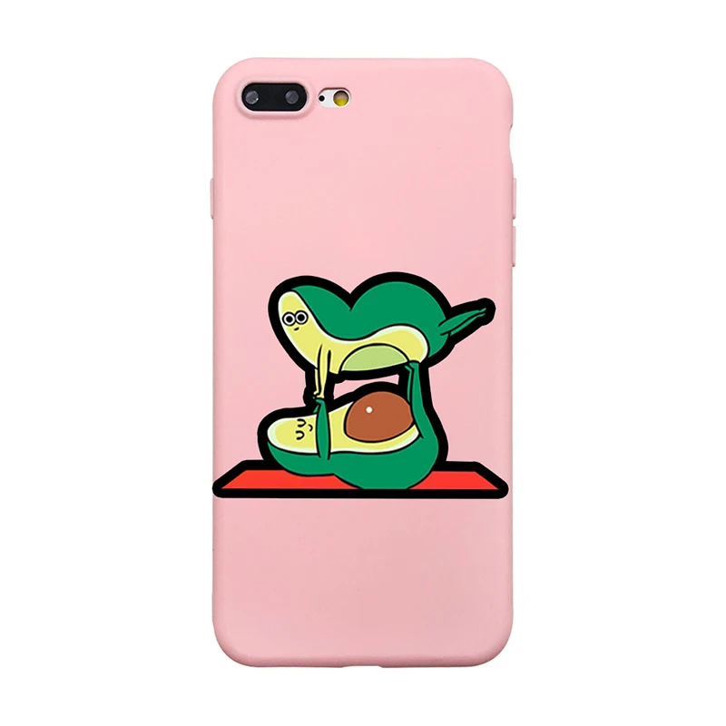 Милый чехол для телефона, чехол для iPhone XR, 6, 6S Plus, X, 5, SE Plus, чехол, мультяшный, летний, фруктовый, авокадо, розовый, чехол для телефона для iPhone 8, 7 Plus