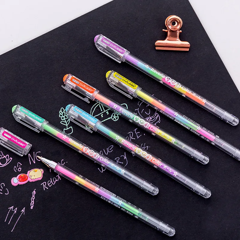 48pcs/lot korea stationery neon colorful crystallise pastels rainbow Gouache pen highlighters 6 colors in a card handwork | Канцтовары