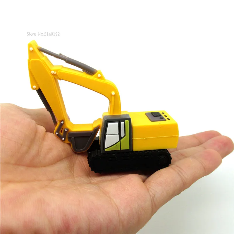 Мультфильм экскаватор грузовик флэш-накопитель usb флеш-накопитель mini желтый