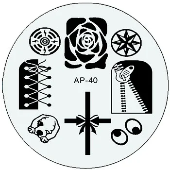 AP-40 1 шт. модный дизайн DIY лак для красоты художественный штамп с изображением для ногтей штамповочные пластины 3D шаблоны для дизайна ногтей трафареты инструменты для маникюра - Цвет: AP-40