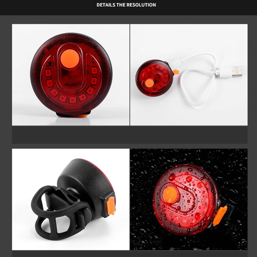 Hot Sale USB Rechargeable Bike Rear Bicycle Lights Safety Warning LED Tail Lamp Laser Flashing Bright lamp Mount | Спорт и