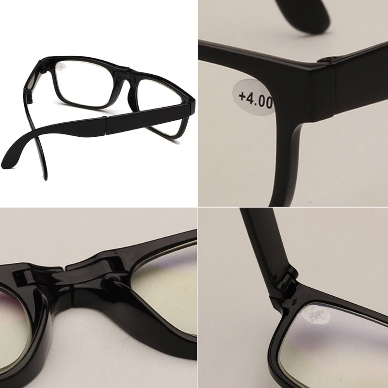 

1pc Foldable Unisex Reading Glasses Presbyopic Eyeglasses Full Frame +1.0 To +4.0