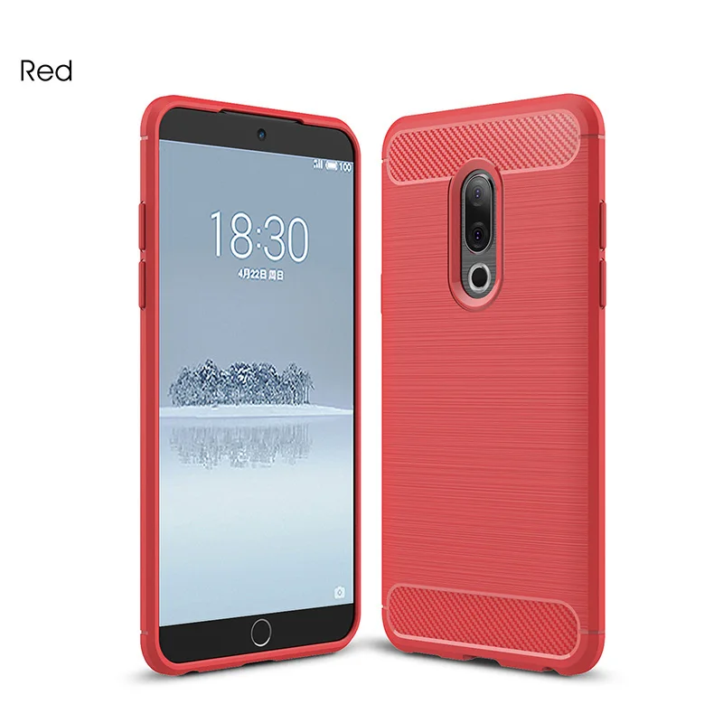 

Carbon fiber brushed silicone case for Meizu 15 funda rugged armor soft tpu phone cover for Meizu 15 plus etui husa tok kryty