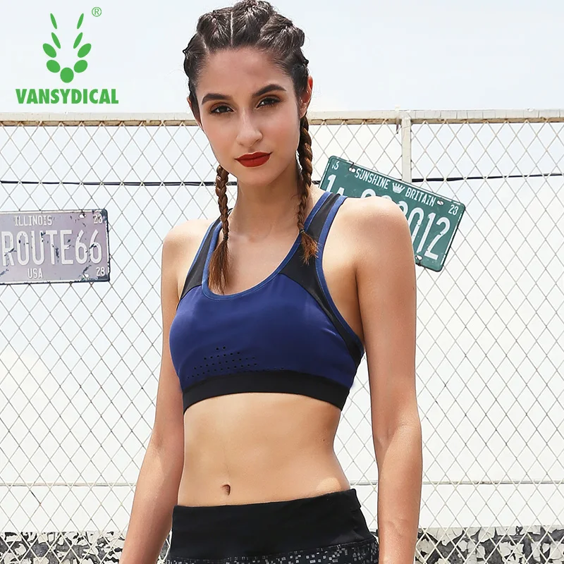 Спортивные бюстгальтеры Vansydical женские сетчатые для спортзала йоги топы