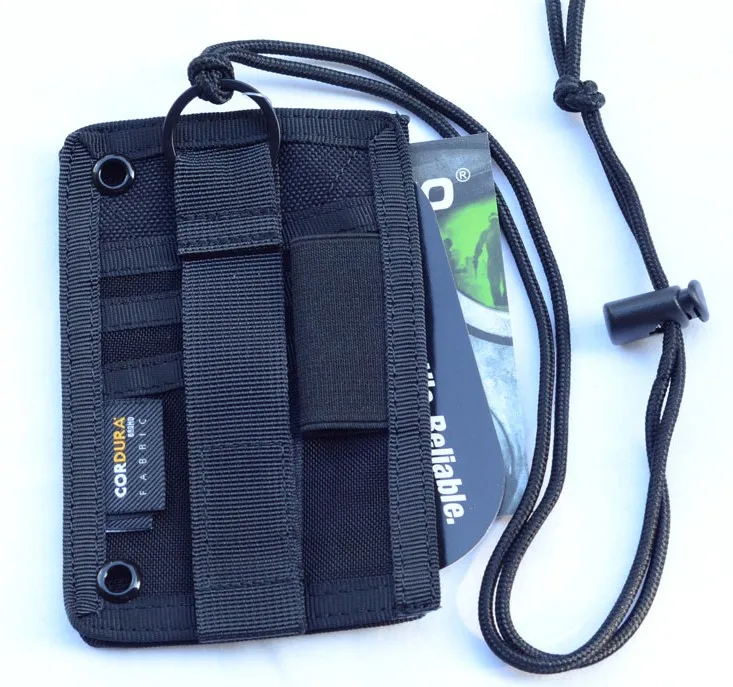 Black TTGTACTICAL высокое качество военные энтузиасты Тактический ID держатель для карт Органайзер патч держатель Бейджа с шейным шнурком черный/коричневый - Цвет: Black