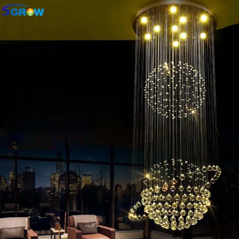 SGROW K9 Хрустальная люстра в форме шара для гостиной спальни светодиодный