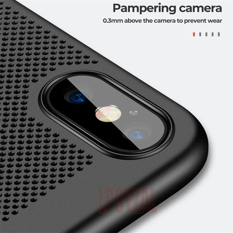 Ultra Slim Phone Case For iPhone 7 8 6 6S Plus 5S SE Hard PC Hollow Heat Dissipation Cases XR XS MAX X Back Cover |