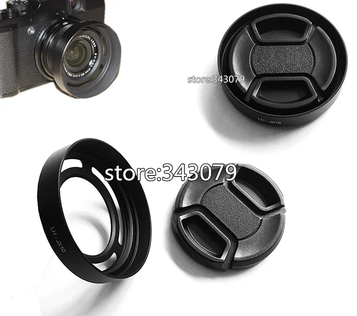 Металлическая черная бленда объектива камеры LH-X10 адаптер + крышка 52 мм для Fujifilm
