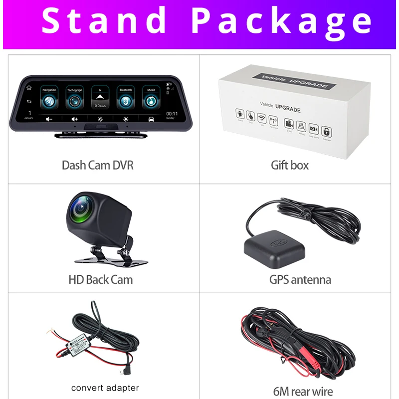 4G Smart Android Mirror 10 &quotАвтомобильный видеорегистратор Камера заднего вида GPS Navi центр