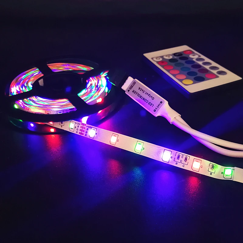 Светодиодная лента RGB 2835 SMD 5 м 60 светодиодов/м гибкая ИК пульт дистанционного