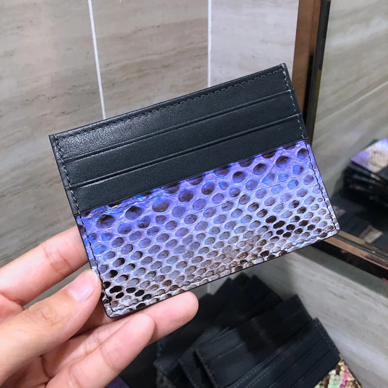 CAJIFUCO ультратонкий из натуральной кожи питона Porte Carte змеиной кожи кредитный держатель для карт