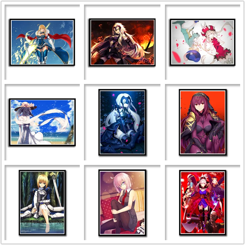Бумажный постер с покрытием Fate/Grand Order красивые сексуальные аниме наклейки на