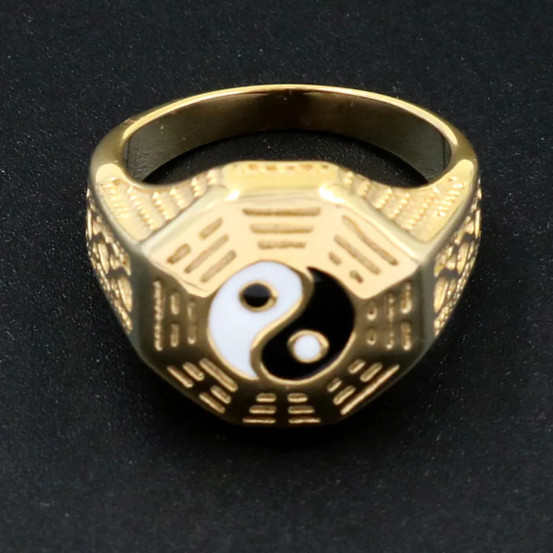 Мужское кольцо из титановой стали в китайском стиле | Украшения и аксессуары