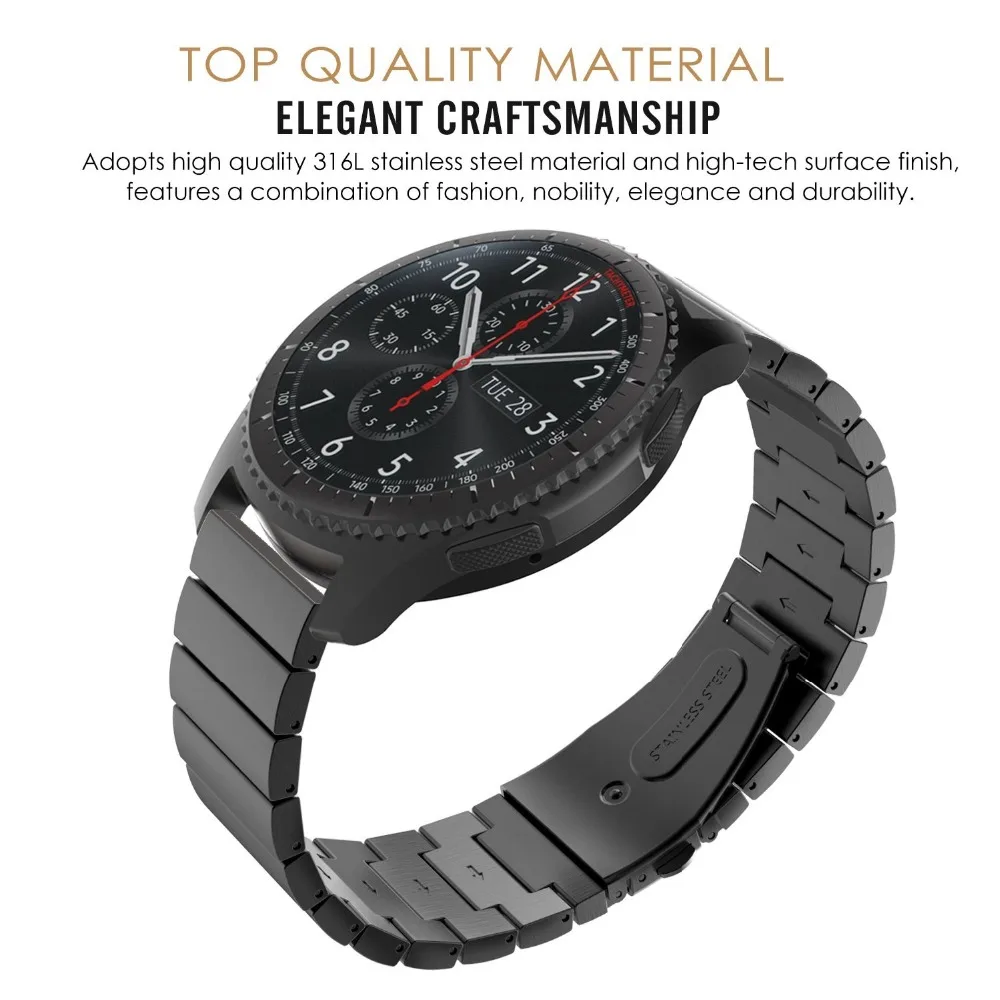 Ремешок для часов Samsung Galaxy Gear s3 Bands s2 классический сменный Браслет из нержавеющей