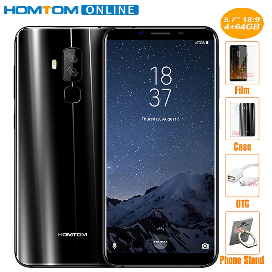 HOMTOM S8 5 7 дюймов HD 18:9 Смартфон Android 0 16MP + 5MP двойная камера мобильный телефон