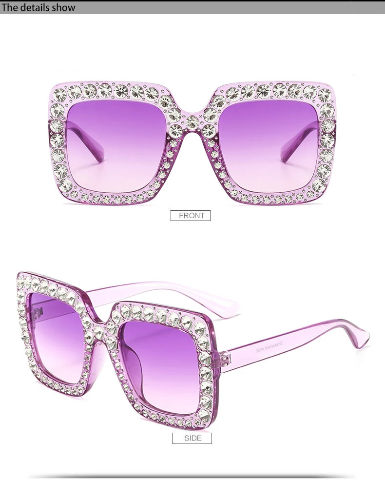 LVVKEE роскошный негабаритных Bling солнцезащитные очки со стразами Для женщин ретро Брендовая дизайнерская обувь алмаз Солнцезащитные очки женские UV400 Óculos de sol