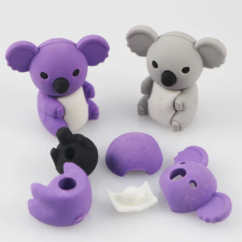 

Coloffice kawaii 5pcs/lot koala eraser animal modeling erasers creative Korea stationery student gifts small prizes for children