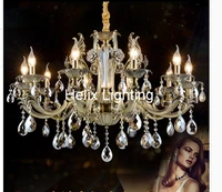 free shipping modern brass chandelier bronze finish crystal chandelier lamp crystal lustre light fixture villa cristal lighting