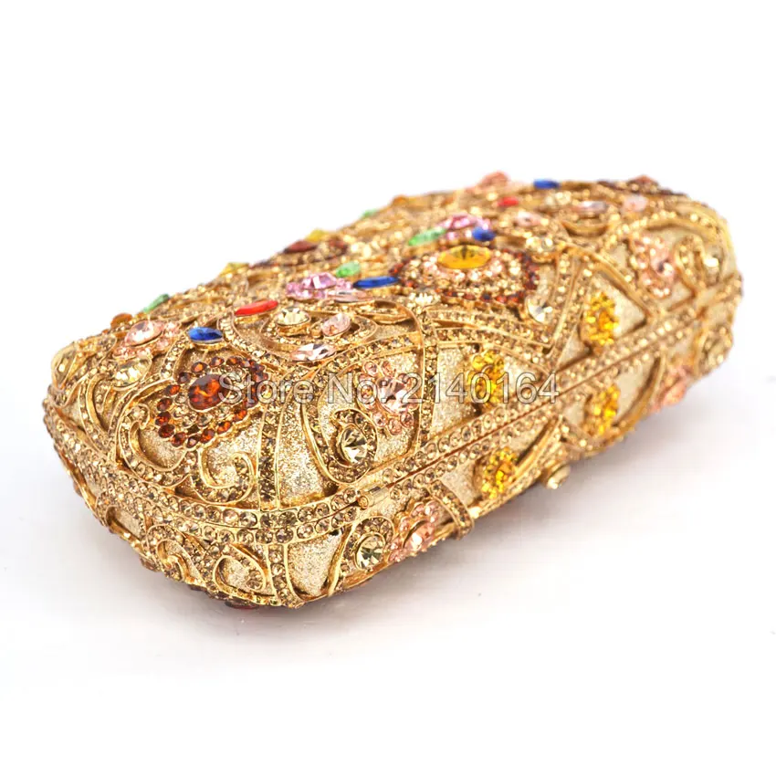 Женский клатч с блестящими кристаллами синий вечерний кошелек узором в виде