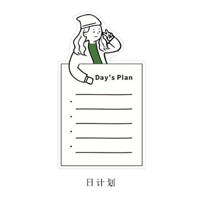 day plan Kawaii мультяшный блокнот для заметок милый еженедельник/ежедневник креативный Post It Sticky Note To Do List офисное украшение канцелярские принадлежности - Цвет: day plan