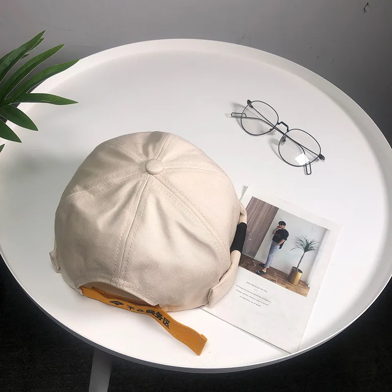 Skullies Beanies Wo мужские шапки-бини, новинка, одноцветная хлопковая Повседневная шапка, шапка бини с черепом, тыква, Ретро стиль, темно-синие мужские шапки без полей