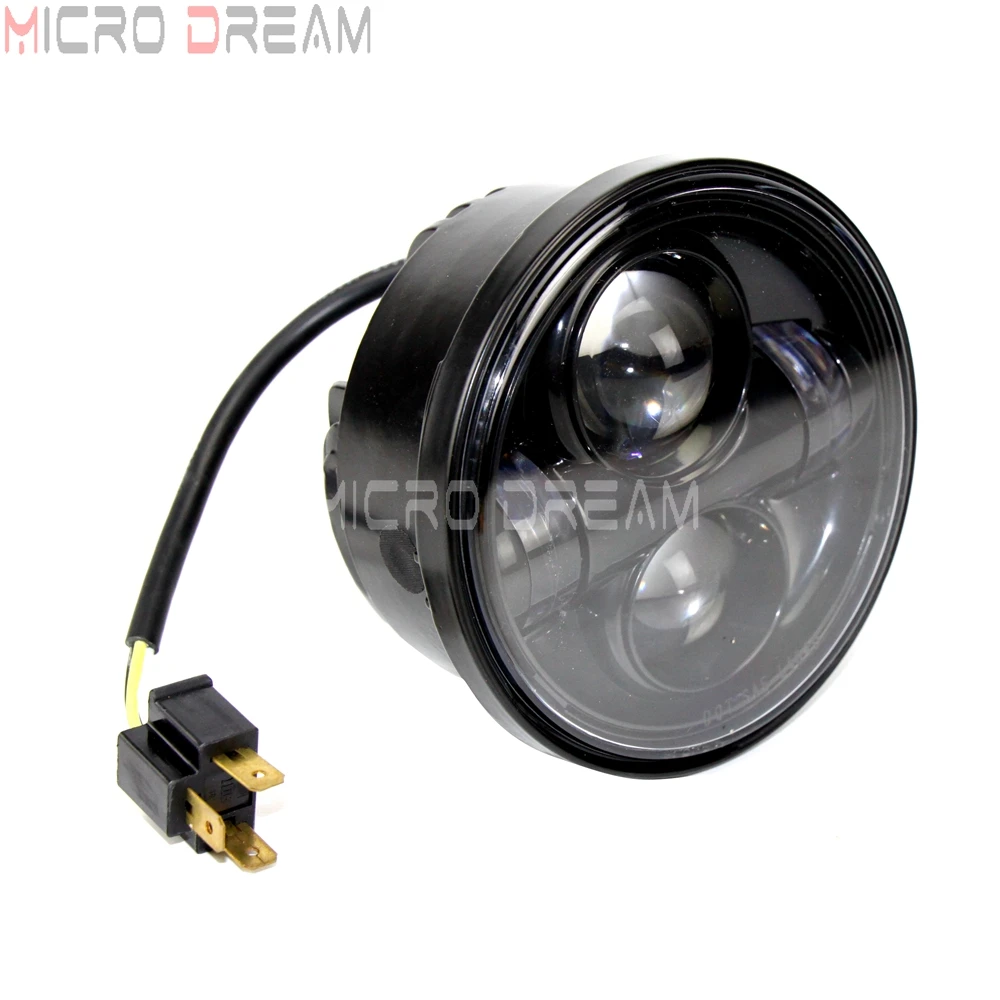 DOT Motorcycle 4.65 inch Headlight LED High Low Beam Headlamp for Harley Dyna Fat Bob 2008-2016 Daytime Running Head Lights | Автомобили и