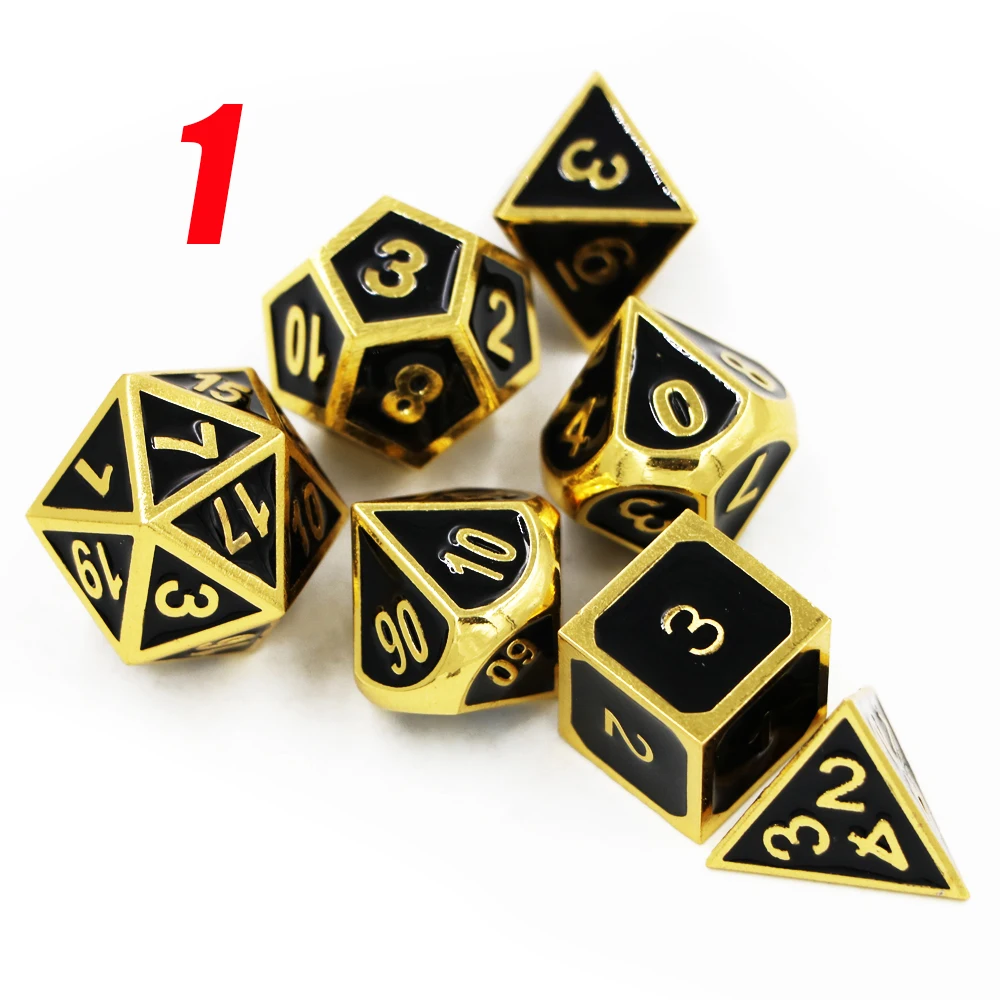 IMDG 7 шт./компл. креативная РПГ игра игральные кости многогранные металлические DND