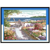 everlasting love seaside landscapes chinese cross stitch kits ecological cotton stamped 11ct diy christmas decorations for home