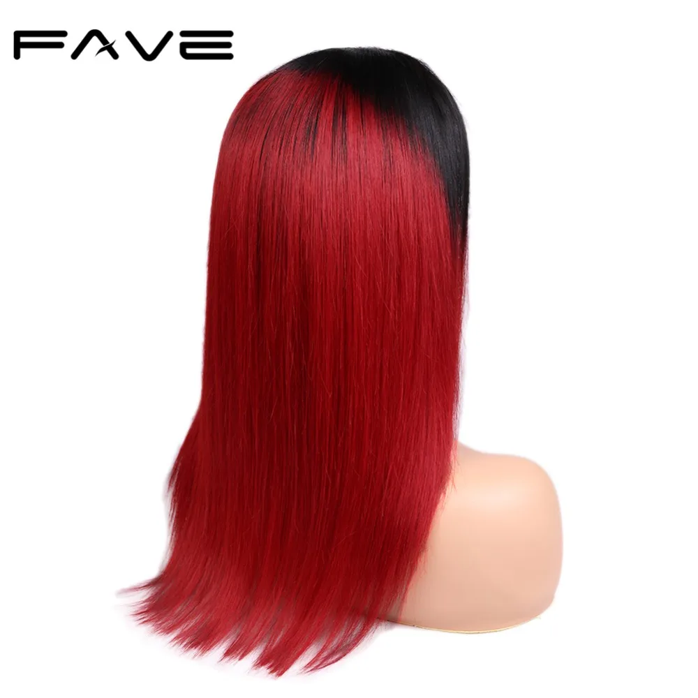 FAVE волосы 13*4 Кружева Закрытие Омбре парики бразильские Remy прямые парик с
